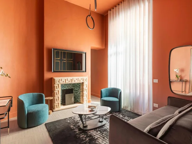 Il soggiorno dell’appartamento MarBleplacE